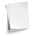 Vector Stack of three empty white sheets. Realistic empty paper