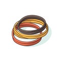 Vector of stacked bangles on white background