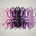 Vector stag-beetles in abstract composition