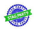 STAG PARTY Bicolor Rosette Unclean Stamp