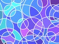 Vector stained-glass mosaic background - blue and violet circles