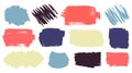 Vector stains abstract paint brush strokes set Royalty Free Stock Photo