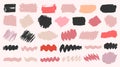 Vector stains abstract paint brush strokes set Royalty Free Stock Photo