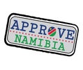 Vector Stamp for Approve logo with Namibian Flag in the shape of O and text Namibia Royalty Free Stock Photo