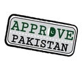 Vector Stamp for Approve logo with Pakistani Flag in the shape of O and text Pakistan