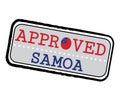 Vector Stamp of Approved logo with Samoan Flag in the shape of O and text Samoa Royalty Free Stock Photo