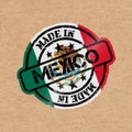 Vector stamp with flag of the Mexico. Lettering Made in Mexico Royalty Free Stock Photo