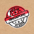 Vector stamp with flag of the Singapore. Lettering Made in Singapore