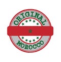 Vector Stamp for Original logo with text Morocco and Tying in the middle with nation Flag