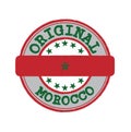 Vector Stamp for Original logo with text Morocco and Tying in the middle with nation Flag Royalty Free Stock Photo
