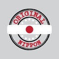 Vector Stamp for Original logo with text Nippon and Tying in the middle with Japan Flag Royalty Free Stock Photo