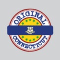 Vector Stamp of Original logo and Tying in the middle with Connecticut flag, text