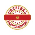 Vector Stamp of Original logo and Tying in the middle and Montenegro flag