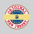 Vector Stamp of Original logo and Tying in the middle with New Jersey flag, the states of America