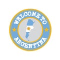 Vector stamp of welcome to Argentina with map outline of the nation in center Royalty Free Stock Photo