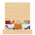 Vector Stand with Shoes and Handbags