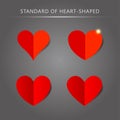 Vector standard heart shape pattern set Royalty Free Stock Photo
