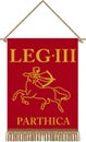 Vector standard of Legio III Parthica on white background