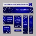 Vector standard size web banners Winter Sale collection