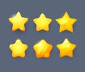 Vector star icons set. Collection icon design for game, ui, banner, design for app, interface, game development. Cartoon Royalty Free Stock Photo