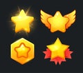 Vector star icons set. Collection icon design for game, ui, banner, design for app, interface, game development. Star Royalty Free Stock Photo