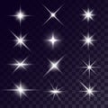 Vector star lighting effects Royalty Free Stock Photo