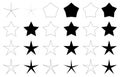 Vector Star Shapes Set, Minimalist Black and White Star Icon Collection Royalty Free Stock Photo