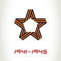 Vector Star for Victory Day made of St. George ribbon and the ye