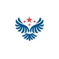Vector star wings logo, Wing logo company Royalty Free Stock Photo