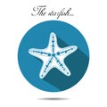 Vector starfish icon. On the white background.