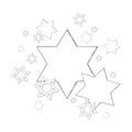 Vector stars of David. Jewish line illustration for Hanukkah, Purim, Proud to be Jew, Support Israel designs