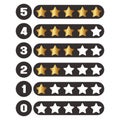 Vector stars. Rating icons. Golden stars design.