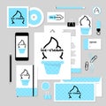 Vector stationery template design with ice-cream elements