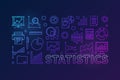 Vector statistics colorful line vector illustration