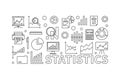 Vector statistics line vector illustration