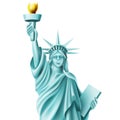 Vector statue of liberty monument in america