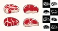 Vector steak icons collection