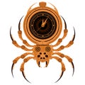 Vector steampunk spider. Mechanical insect on a white background