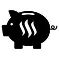 Steem Icon On Piggy Bank Isolated