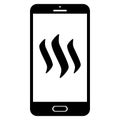 Steem Icon On Smathphone Screen Isolated