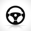 Vector steering wheel black icon Royalty Free Stock Photo