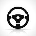 Vector steering wheel black icon Royalty Free Stock Photo