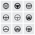 Vector Steering wheels icon set Royalty Free Stock Photo