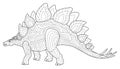 Vector Stegosaurus dinosaur adult coloring book Royalty Free Stock Photo