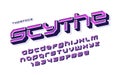 Vector stencil futuristic sci-fi alphabet, creative characters set Royalty Free Stock Photo