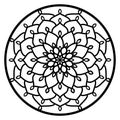 Vector Stencil lacy round ornament Mandala with carved openwork