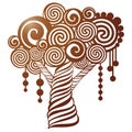 Vector Stencil tree with carved openwork pattern. Template for i Royalty Free Stock Photo