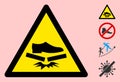 Vector Step Fragile Warning Triangle Sign Icon