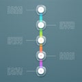 5 Step Colorful 3d Vertical Time Line Infographic Template