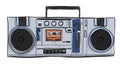 Vector Stereo Boombox radio Vintage handdrawn illustration